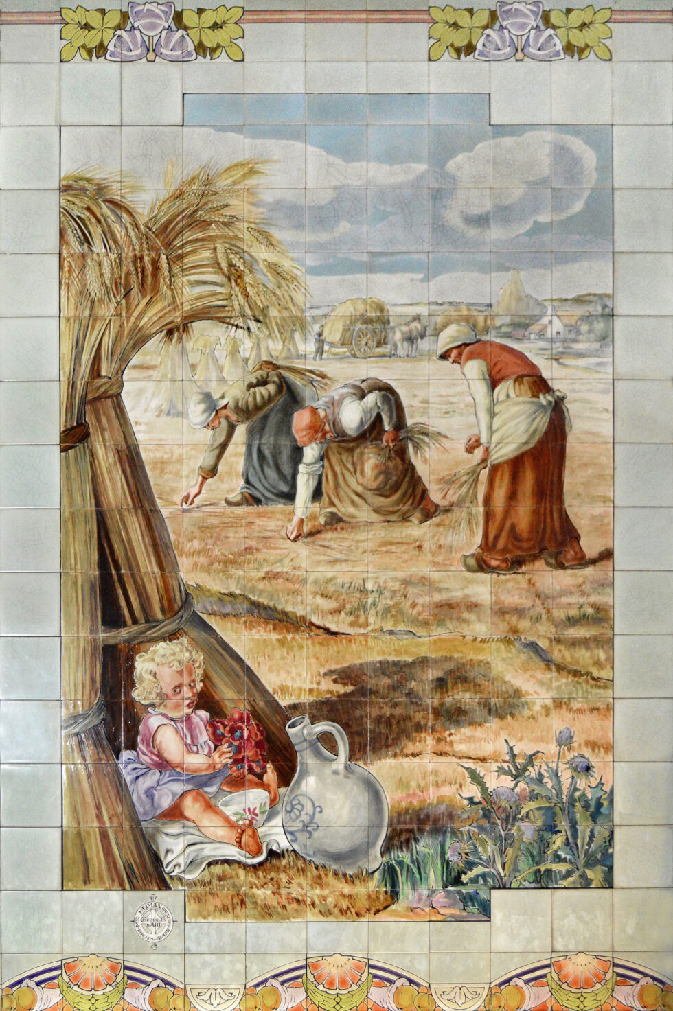 Tegelschilderijen in de balzaal van het Picardisch Huis in Moeskroen Tegelschilderijen in de balzaal van het Picardisch Huis in Moeskroen