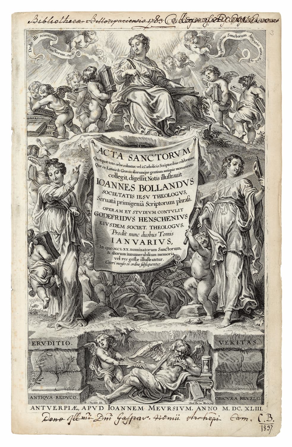 Titelblad van de Acta Sanctorum Titelblad van de Acta Sanctorum