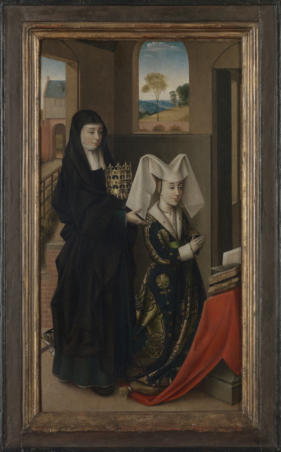 Petrus Christus, Isabella van Portugal met de heilige Elisabeth, circa 1457 - circa 1460 (Groeningemuseum, 0000.GRO1614.I) 