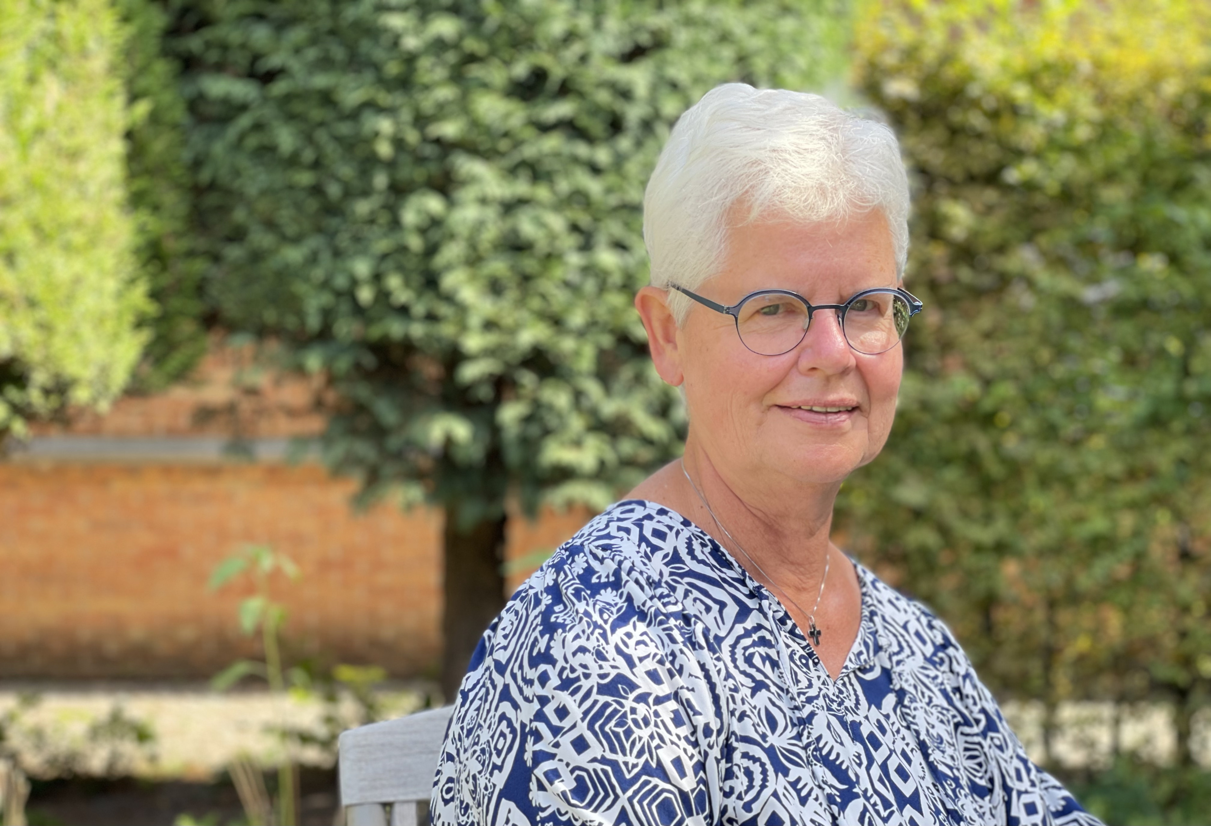 Zuster Mieke Kerckhof, voorzitter van de Unie van Vlaamse Religieuzen. Zuster Mieke Kerckhof, voorzitter van de Unie van Vlaamse Religieuzen.