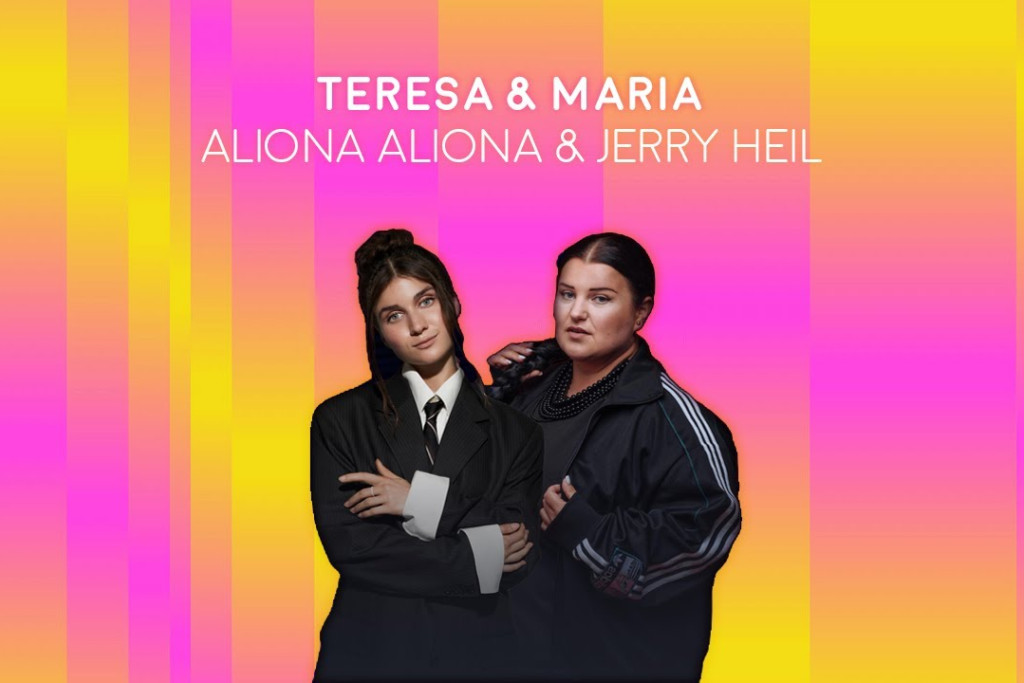 Jerry Heil en alyona alyona, het duo dat het liedje 'Teresa & Maria' brengt op het Eurovisiesongfestival 2024.