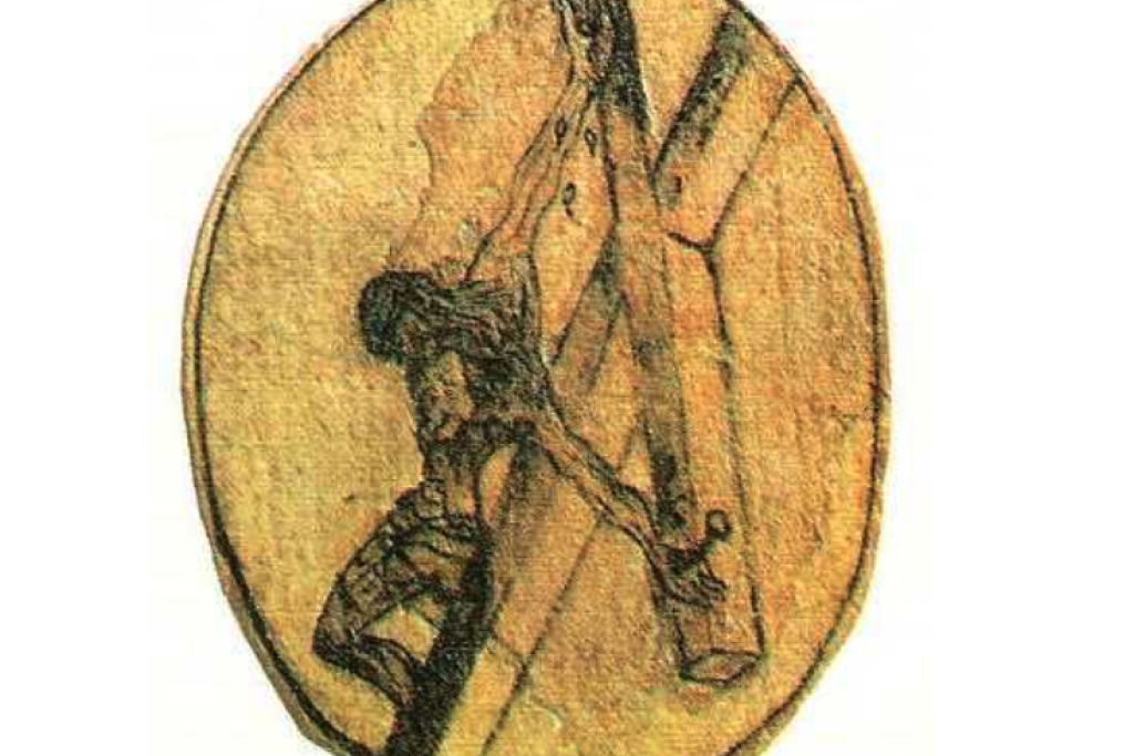 De tekening van de heilige Johannes van het Kruis.