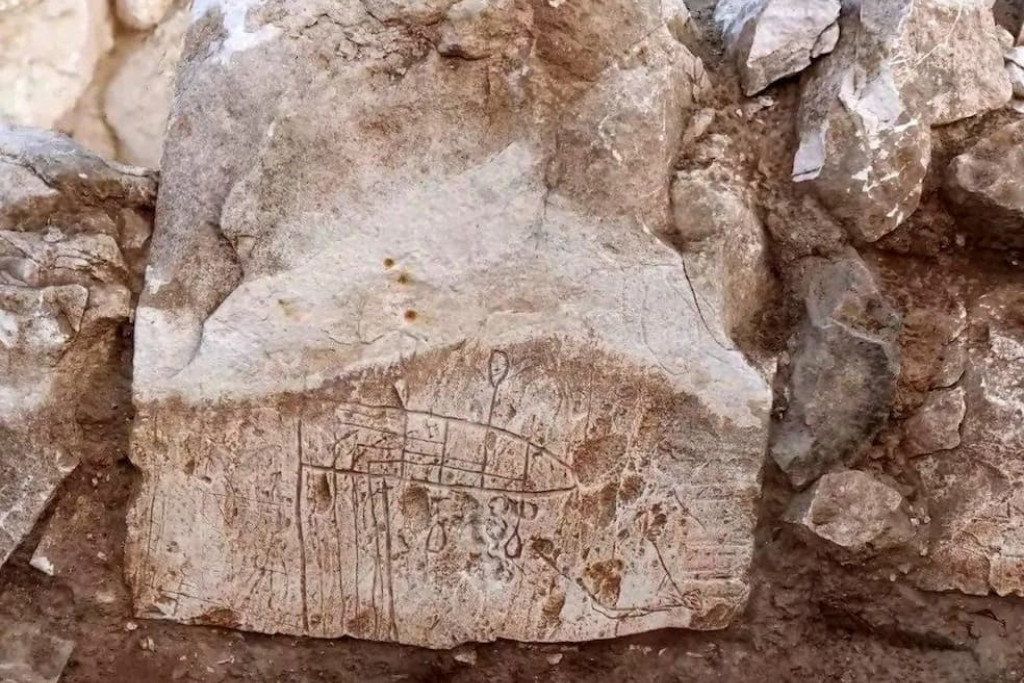 Een groet van christelijke pelgrims gekrast in de muren van een 6de-eeuwse kerk in de Negev-woestijn