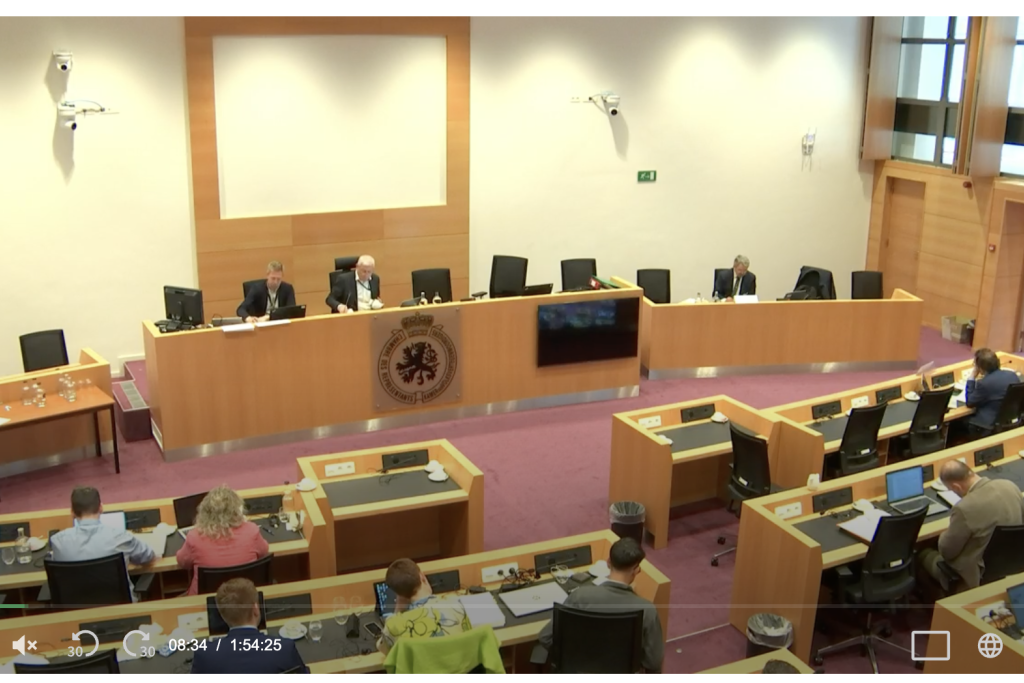 Zitting van de commissie in het parlement