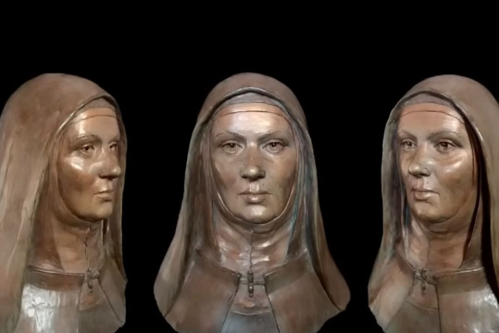 Reconstructie van het gelaat van Teresa van Avila door forensisch wetenschapper en beeldhouwer Jennifer Mann
