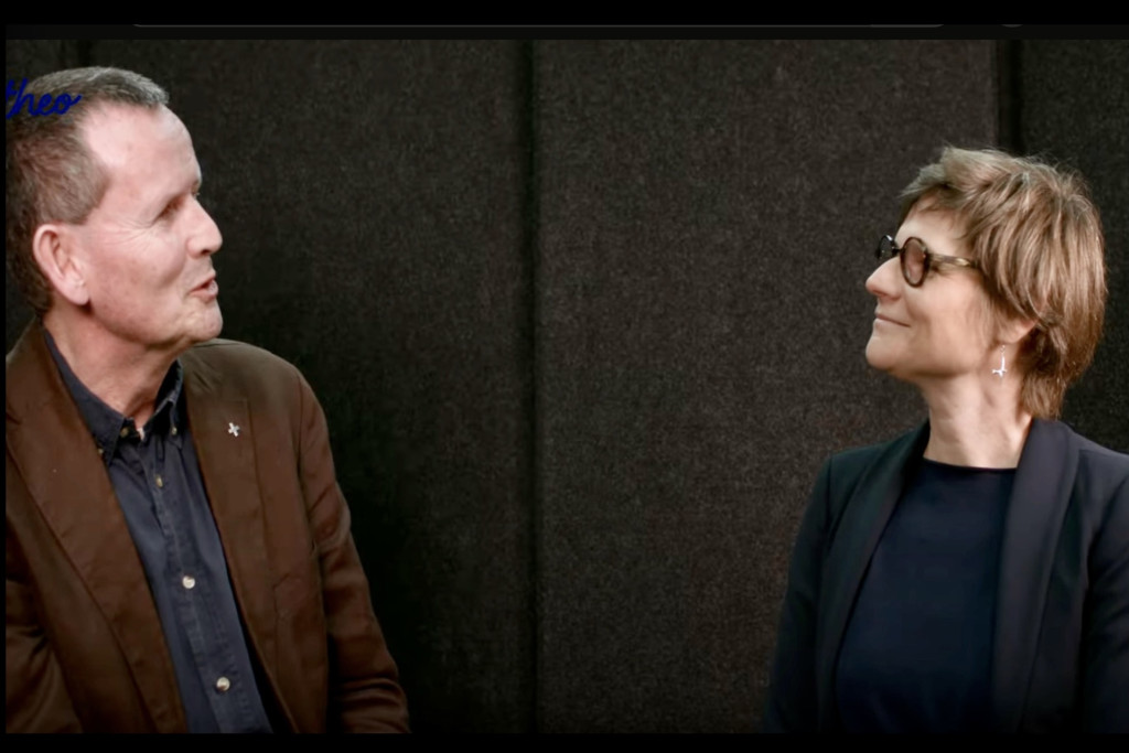 Nikolaas Sintobin en Lieve Wouters in gesprek.