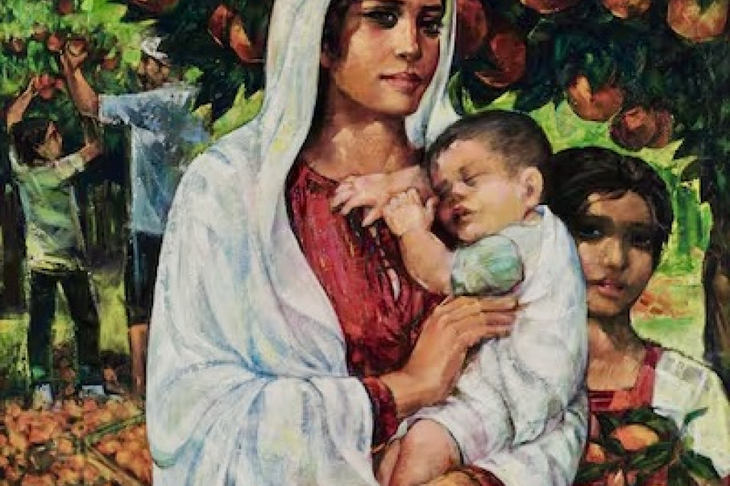 Madonna, van de Palestijnse kunstenaar Ismail Shammout. Madonna, van de Palestijnse kunstenaar Ismail Shammout.