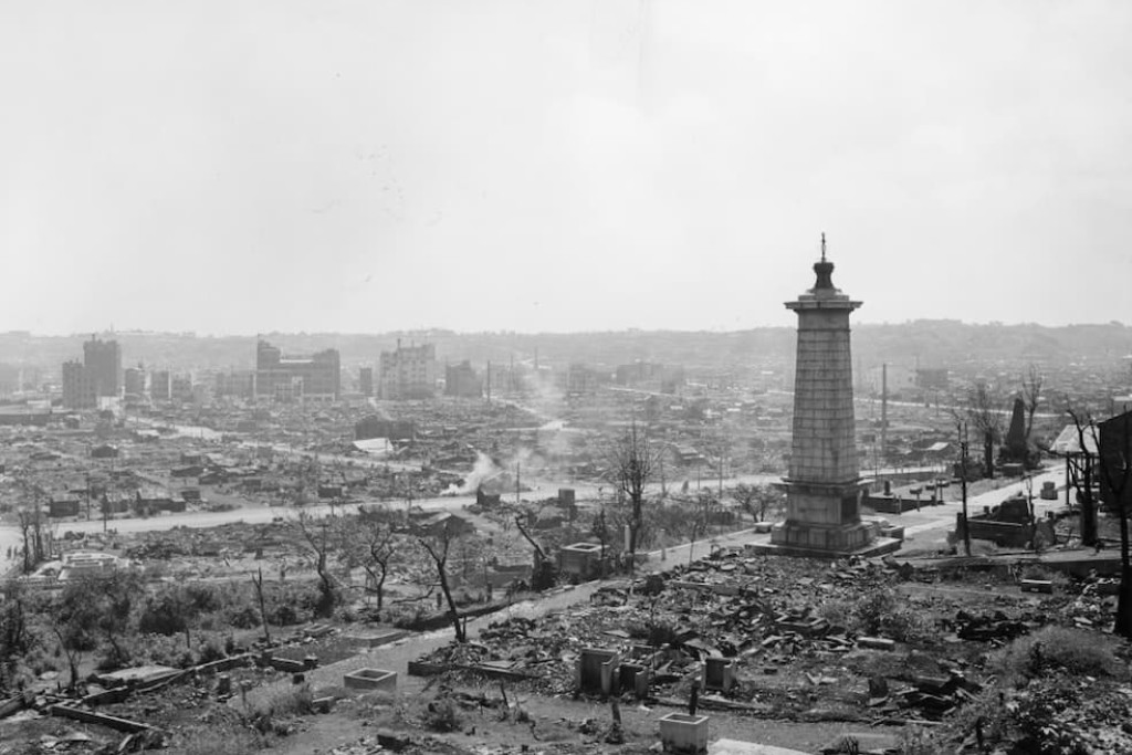 Nagasaki in 1945 na de verwoestende atoombomaanval