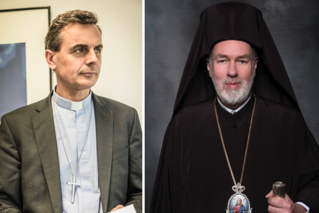 Aartsbisschop Luc Terlinden en metropoliet Athenagoras Peckstadt.