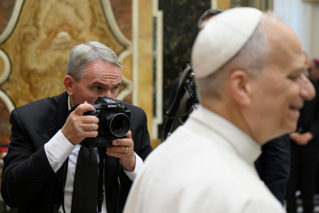 Francesco Sforza fotografeert paus Leo XIV