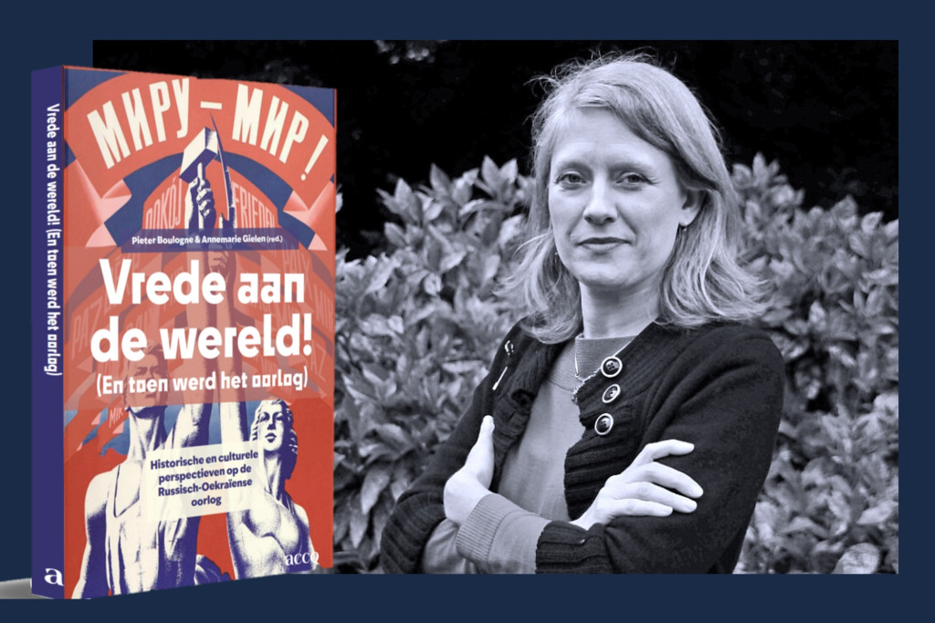 portret Annemarie Gielen en cover boek 'Vrede aan de wereld' (Acco, 2025)