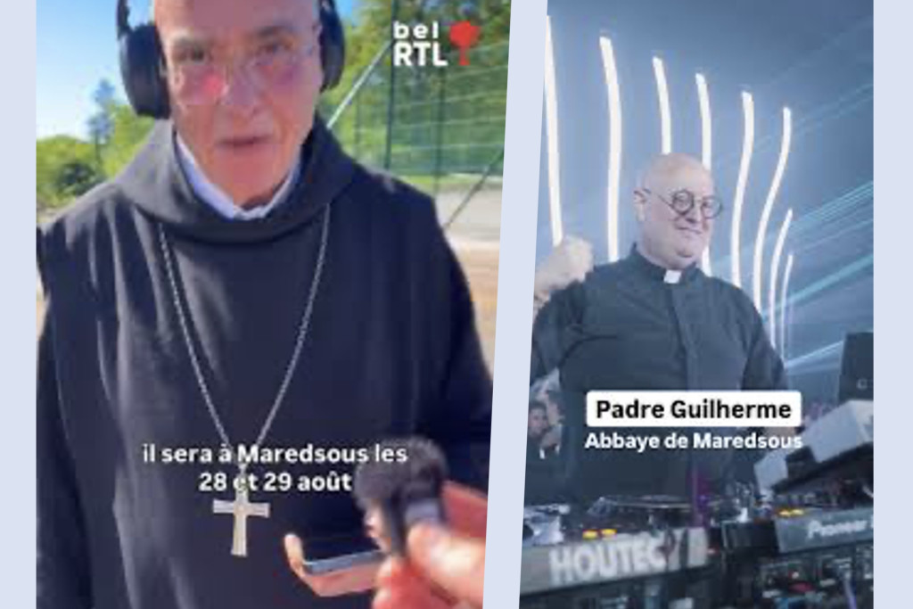 Abt François links, dj Padre Guilherme rechts.