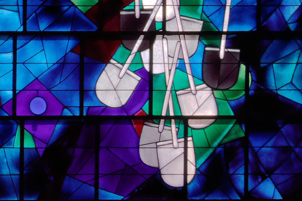 Jesaja's visioen van eeuwige vrede (detail), Mordecai Ardon (ontwerp), Charles Marq (uitvoering), 1982–84