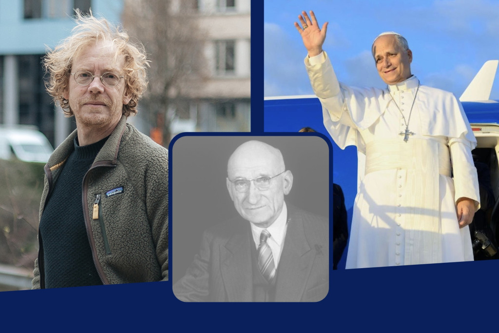 Hendrik Vos, Robert Schuman en paus Leo XIV - collage