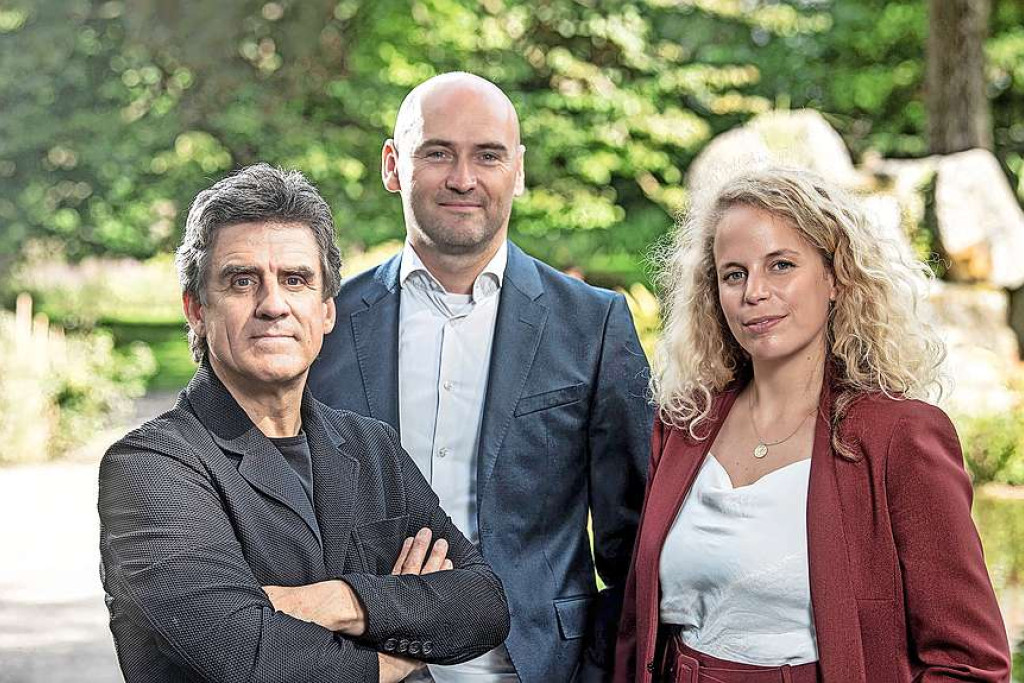 Componist Dirk Brossé, Bram Coussement en sopraan Franches Dhont. © Marco Mertens