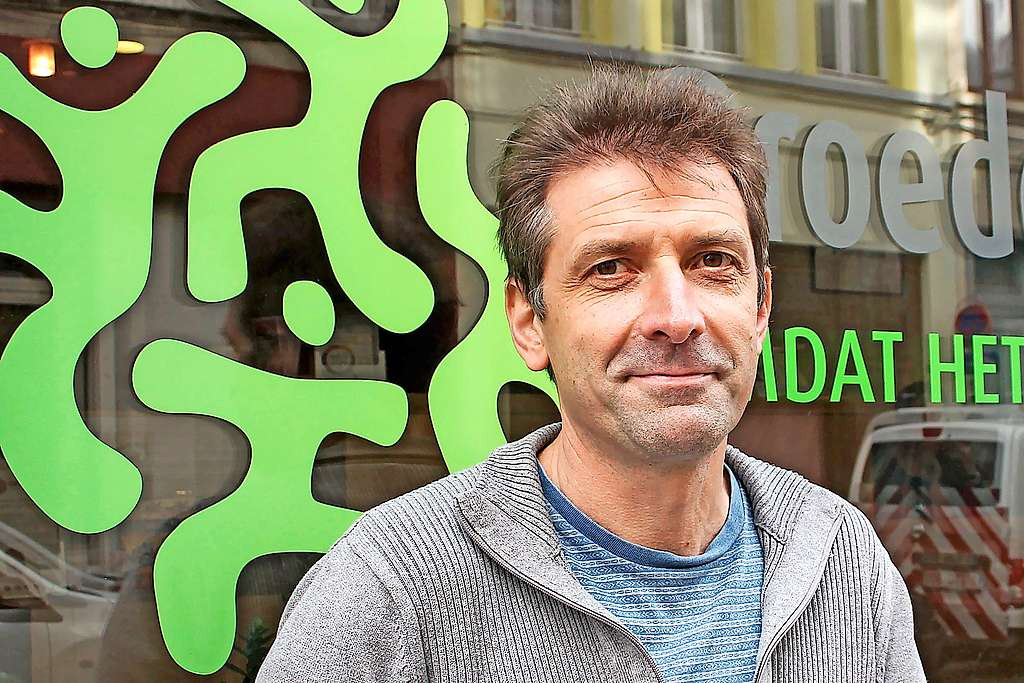 Frank Lavens: „Onze boodschap wordt gesteund door paus Franciscus.” © Broederlijk Delen
