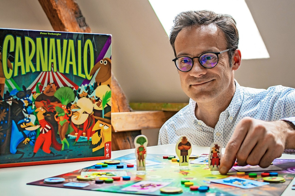 Een spel spelen is voor Peter Verhaeghe bovenal plezier maken met vrienden. © Warre Verhaeghe