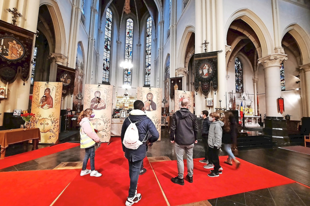 Sinds 2019 is de Heilig Hartkerk in Turnhout de Roemeens- Orthodoxe kerk St. Georgios geworden. © PE Clara van Assisi