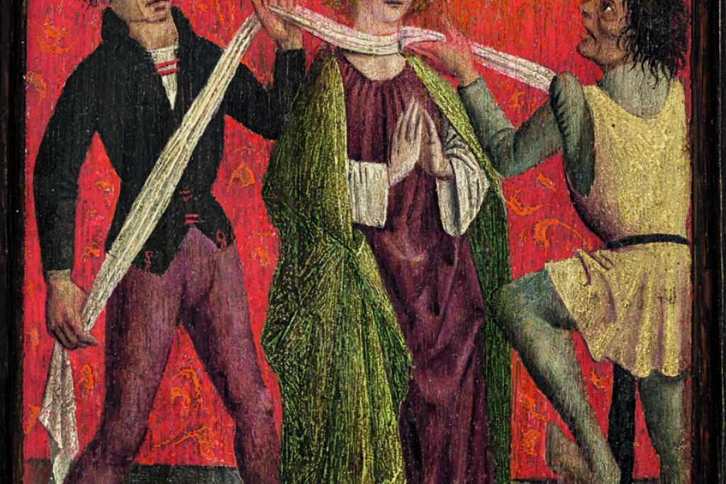Het paneel met de wurging van Sint-Godelieve van de Majoor Lambertkoffer, die onlangs opdook in de collectie van Michel Descours in Frankrijk