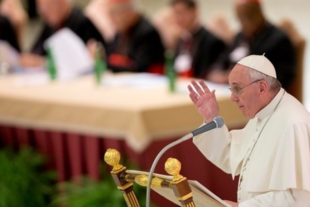 Paus Franciscus tijdens zijn interventie © CTV/RadVat