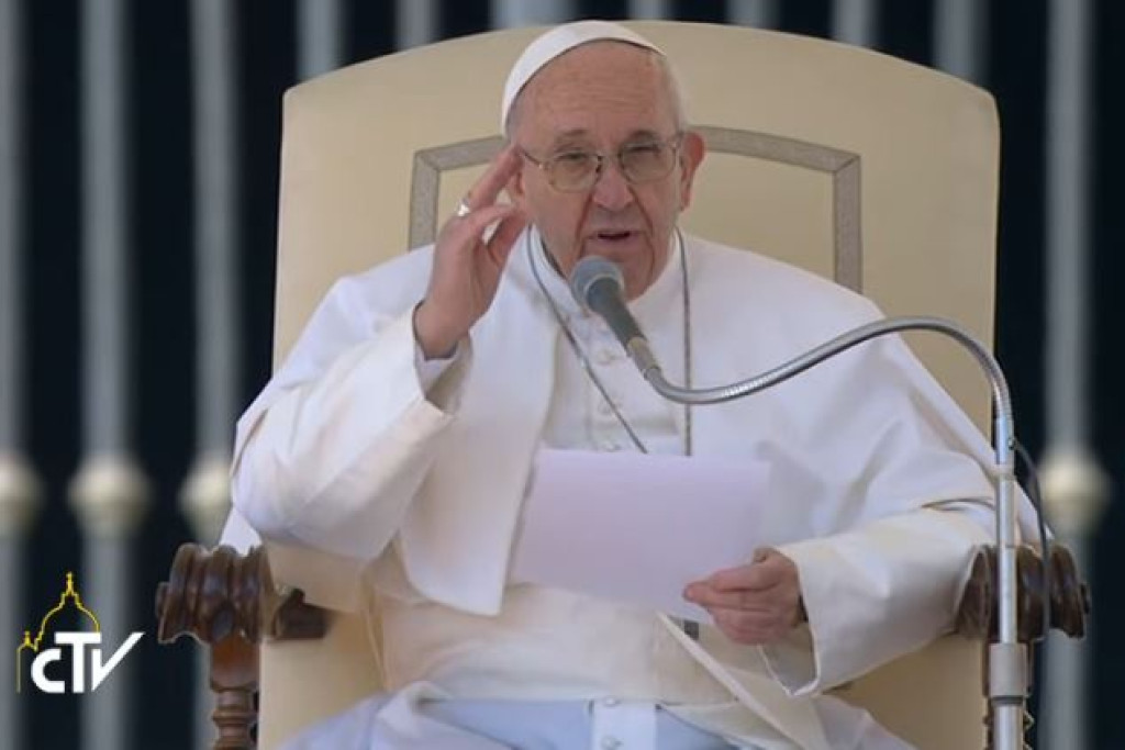 Paus Franciscus tijdens de algemene audiëntie van woensdag 15 maart 2017