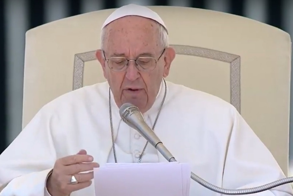 Paus Franciscus tijdens de algemene audiëntie van woensdag 17 mei 2017