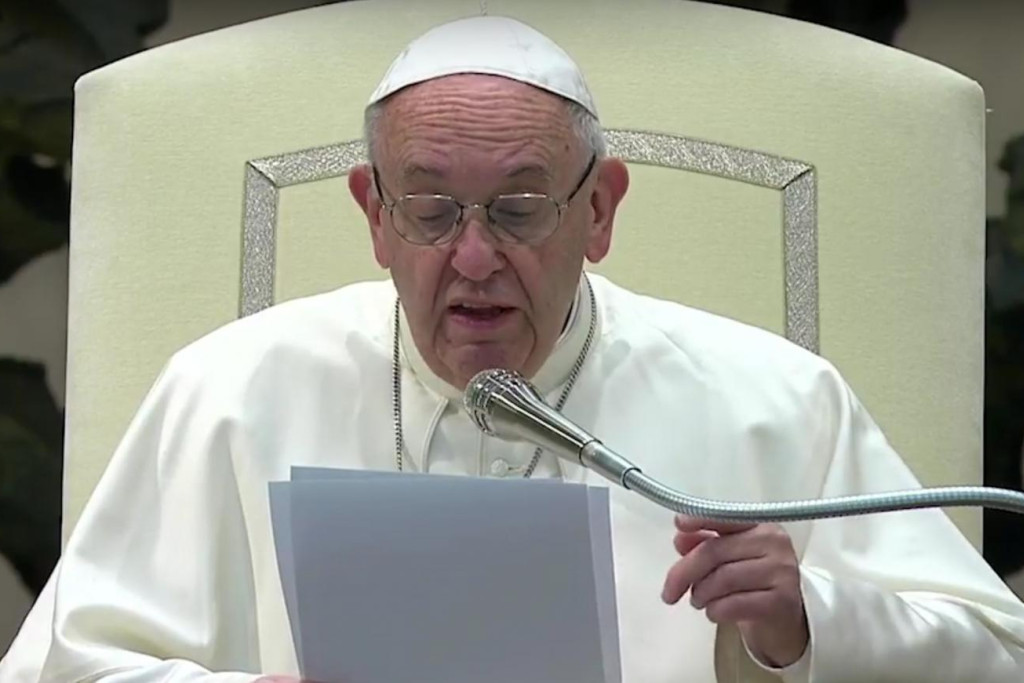 Paus Franciscus tijdens de algemene audiëntie van woensdag 3 januari 2018