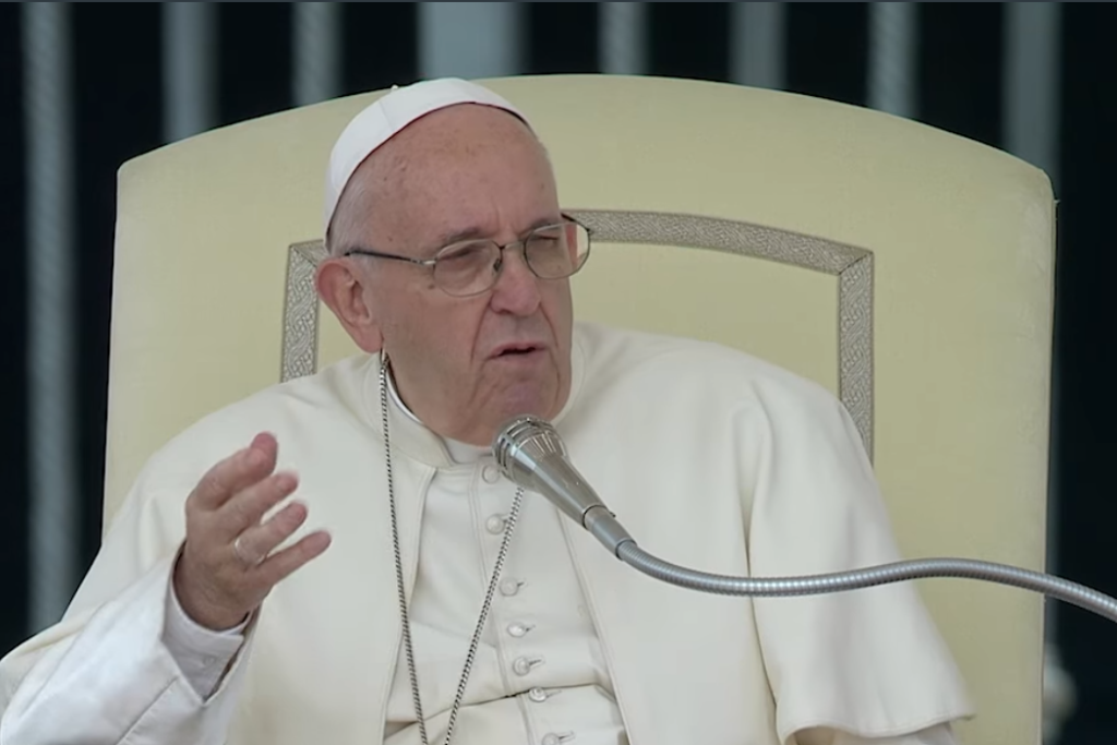 Paus Franciscus tijdens zijn catechese op de algemene audiëntie van woensdag 11 april 2018