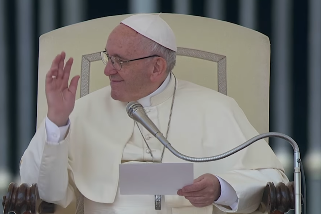 Paus Franciscus tijdens zijn catechese op de algemene audiëntie van woensdag 25 april 2018