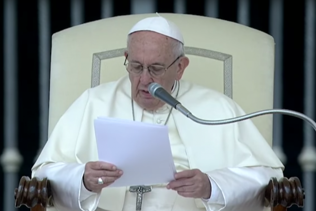 Paus Franciscus tijdens zijn catechese op de algemene audiëntie van woensdag 16 mei 2018