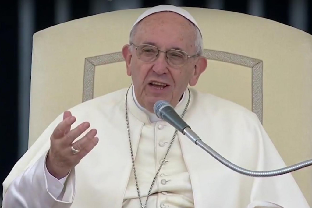 Paus Franciscus tijdens zijn catechese op de algemene audiëntie van woensdag 23 mei 2018