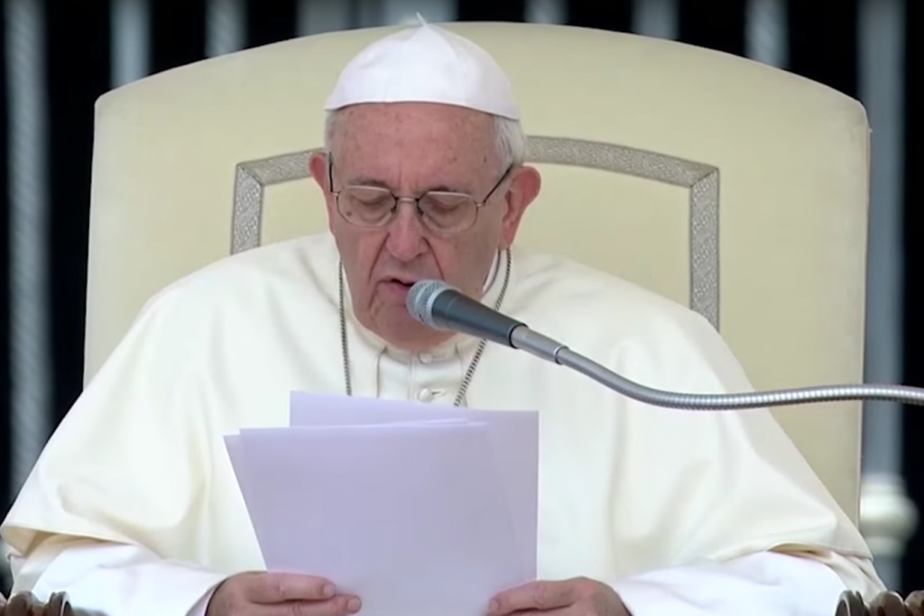 Paus Franciscus tijdens zijn catechese op de algemene audiëntie van woensdag 30 mei 2018