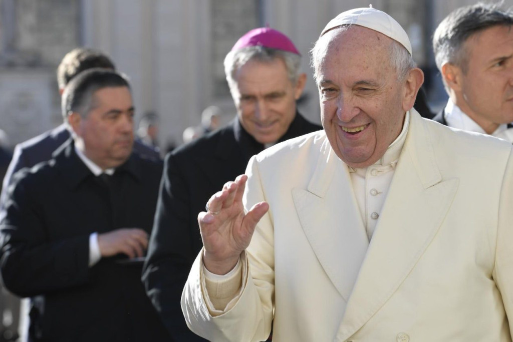 Paus Franciscus tijdens de algemene audiëntie van woensdag 4 december 2019