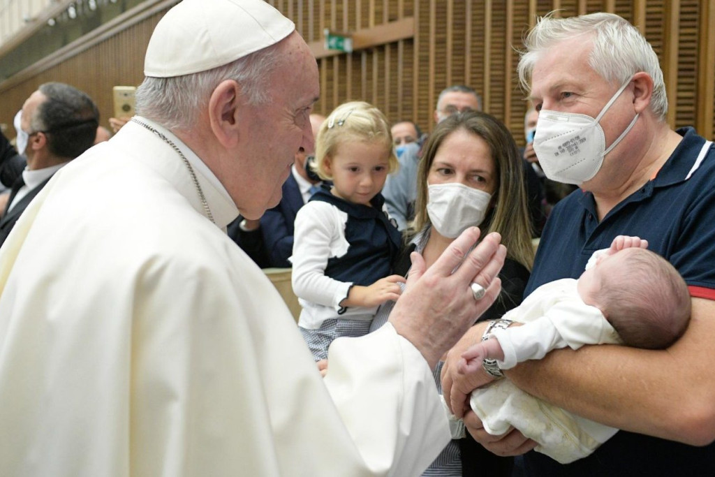 Paus Franciscus tijdens de algemene audiëntie van woensdag 7 oktober 2020