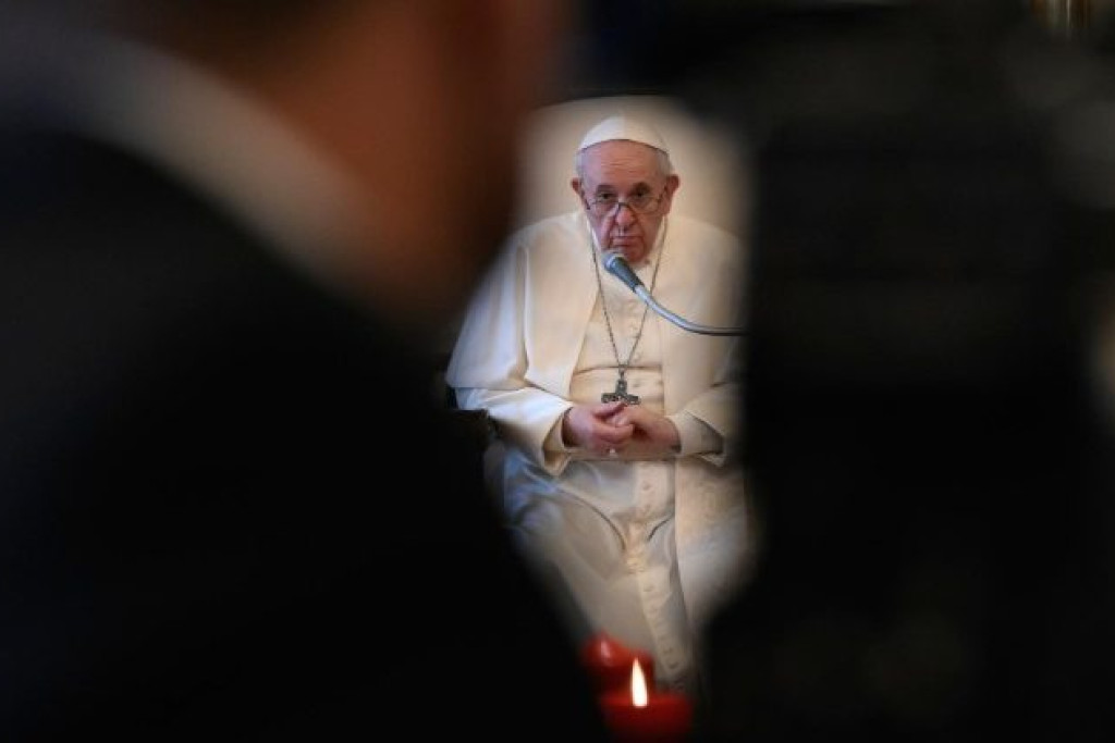 Paus Franciscus tijdens de algemene audiëntie van woensdag 9 december 2020