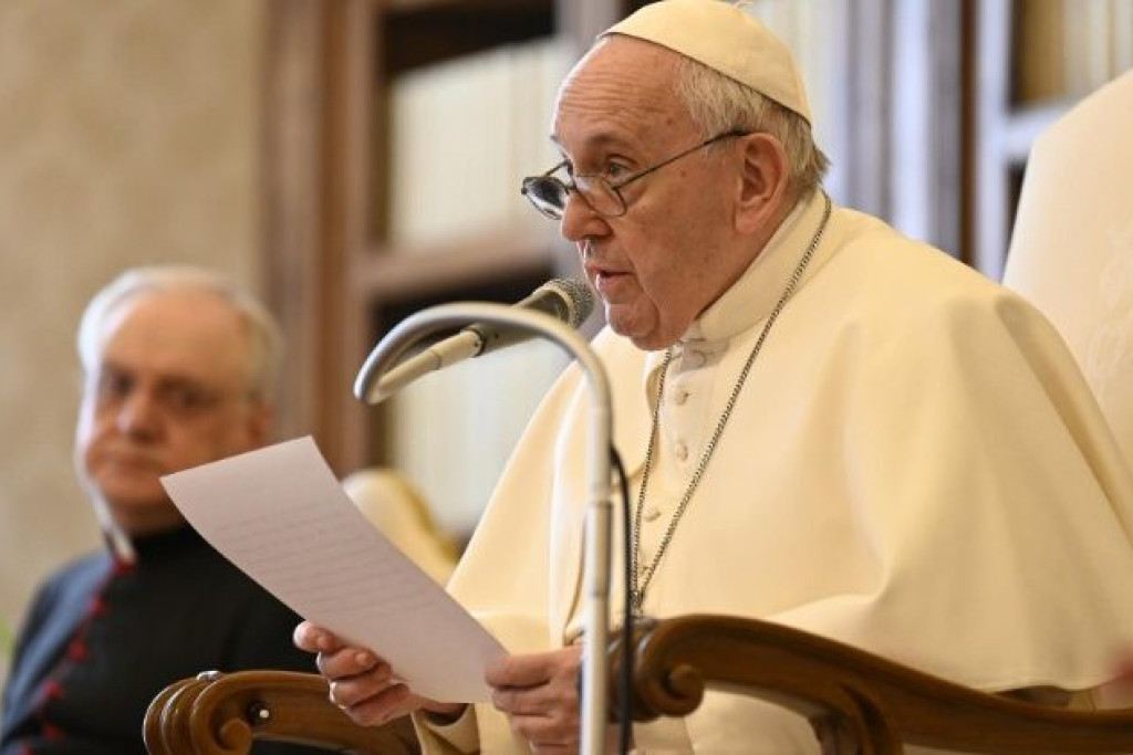 Paus Franciscus tijdens de algemene audiëntie van woensdag 27 januari 2021
