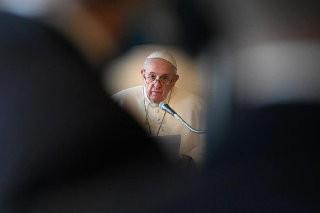 Paus Franciscus tijdens de algemene audiëntie van woensdag 10 februari 2021