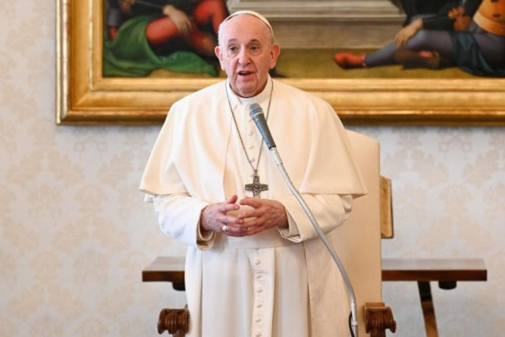 Paus Franciscus tijdens de algemene audiëntie van woensdag 3 maart 2021