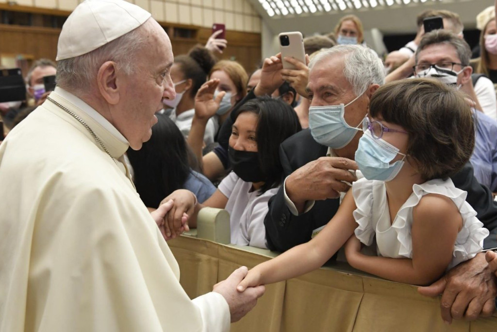 Paus Franciscus tijdens de algemene audiëntie van woensdag 25 augustus 2021