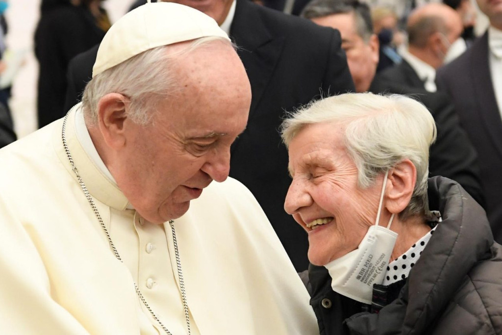 Paus Franciscus tijdens de algemene audiëntie van woensdag 23 februari 2022