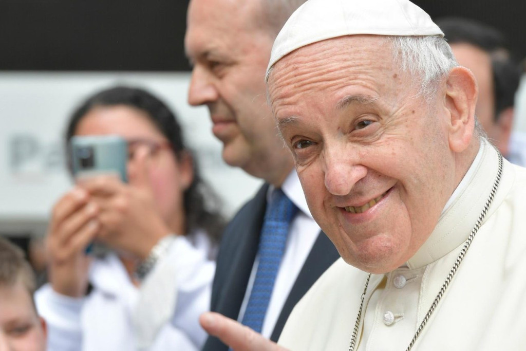 Paus Franciscus tijdens de algemene audiëntie van woensdag 20 april 2022