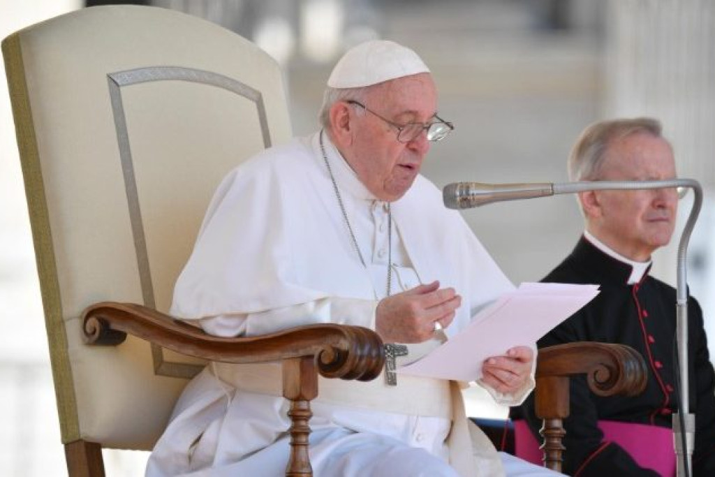 Paus Franciscus tijdens de algemene audiëntie van woensdag 1 juni 2022
