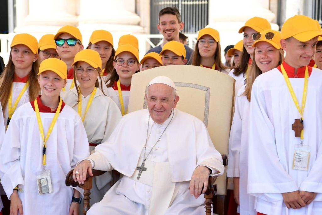 Paus Franciscus tijdens de algemene audiëntie van woensdag 8 juni 2022