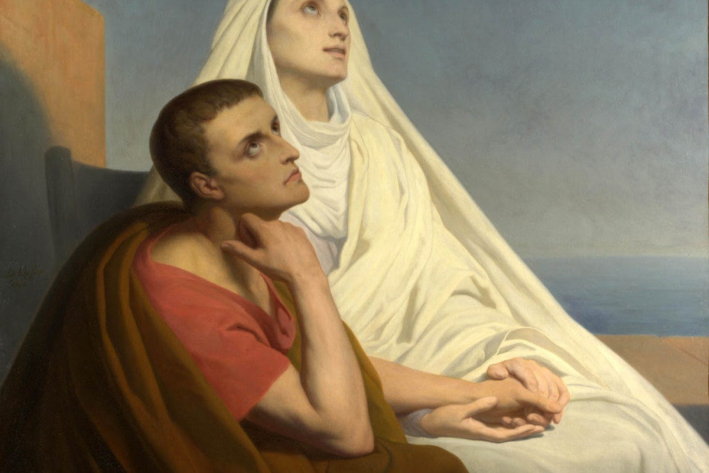 Augustinus en zijn moeder Monica, door Johann Dréo. Augustinus en zijn moeder Monica, door Johann Dréo.