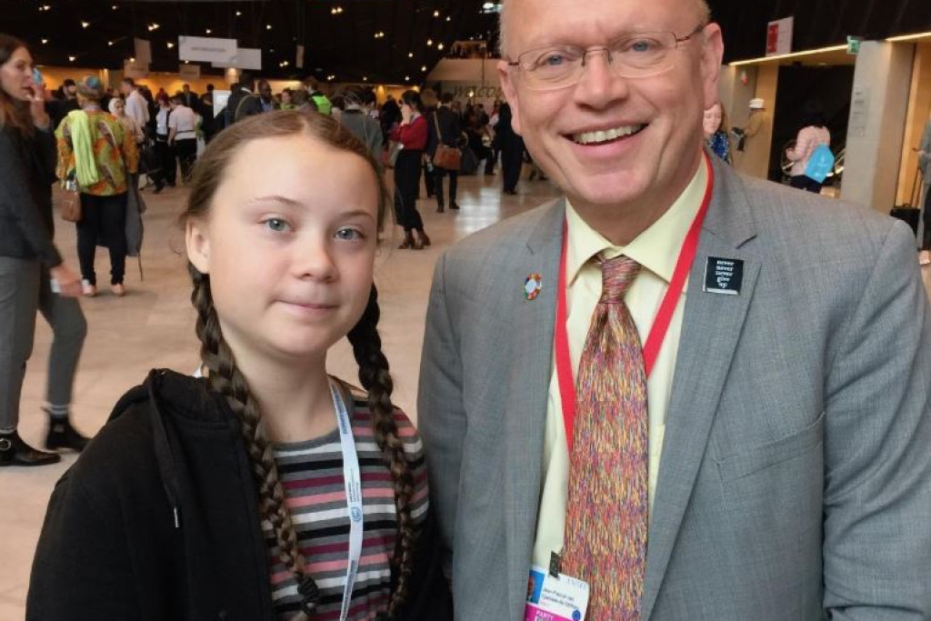 Greta Thunberg en Jean-Pascal van Ypersele op COP24.