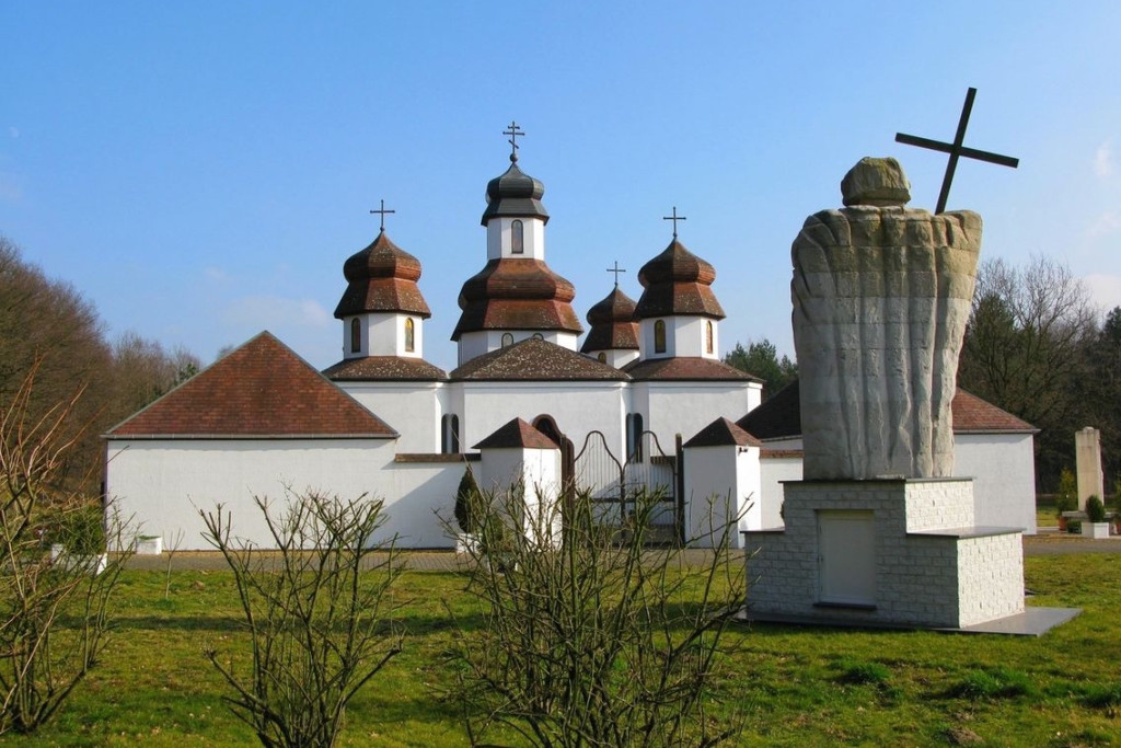 De schilderachtige kerk van de Oekraïens-orthodoxe parochie van Genk.