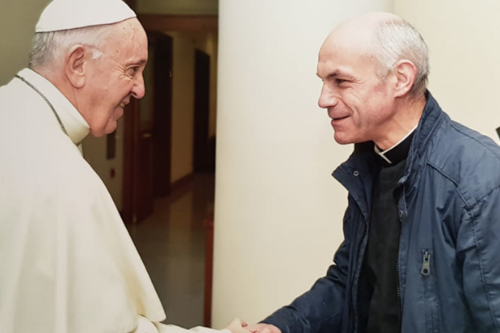 Leo De Weerdt en paus Franciscus.