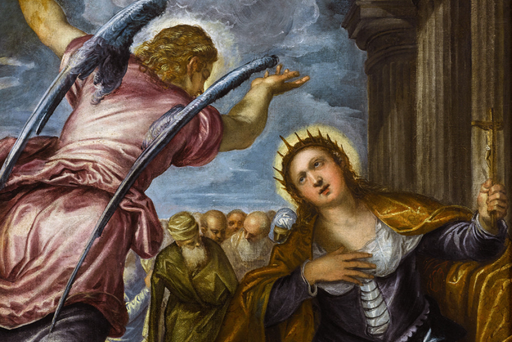'De Heilige Catharina' van Tintoretto (detail).