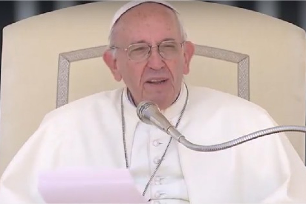 Paus Franciscus tijdens de algemene audiëntie van woensdag 21 juni 2017