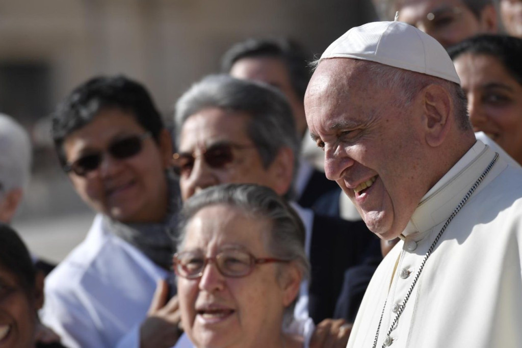 Paus Franciscus tijdens de algemene audiëntie van woensdag 23 oktober 2019